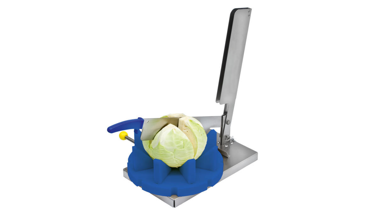Safe, fast cutting of cabbage and melons using the practical cabbage and melon cutter KT-80 from KRONEN