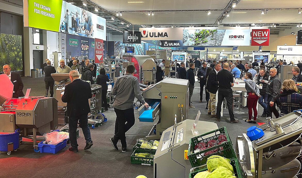 Live Vorführungen von Maschinen auf dem KRONEN Messestand auf der Fruit Logistica 2023