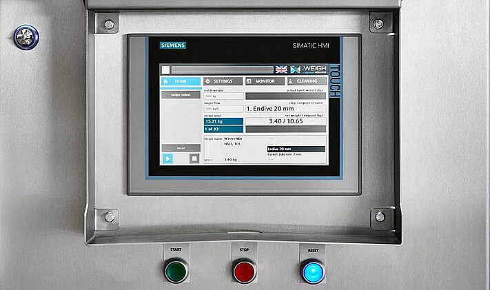 Sélection facile de la recette via le panneau de commande