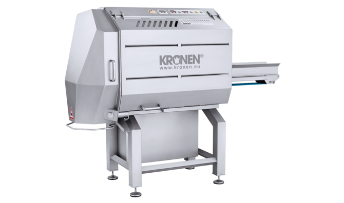 Bandschneidemaschine GS 10-2 für das perfekte und schonende Schneiden von Salat, Gemüse, Früchten, Kräutern, veganen Ersatzprodukten, Fleisch, Wurst, Fisch, Backwaren, Käse und Nüssen in der Industrie.