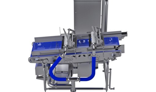 The belt dewatering system HFDS 2500/600 from KRONEN dewaters fruit and vegetables (whole and cut)
