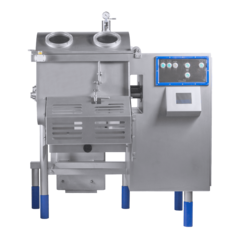 Salad and delicatessen mixing machine K230 from KRONEN for the homogeneous and gentle mixing of raw vegetables, crispy salads, herbs and delicatessen products, meat for the production of  sausage productsand hamburgers as well as ingredients for pizza making – for industrial applications