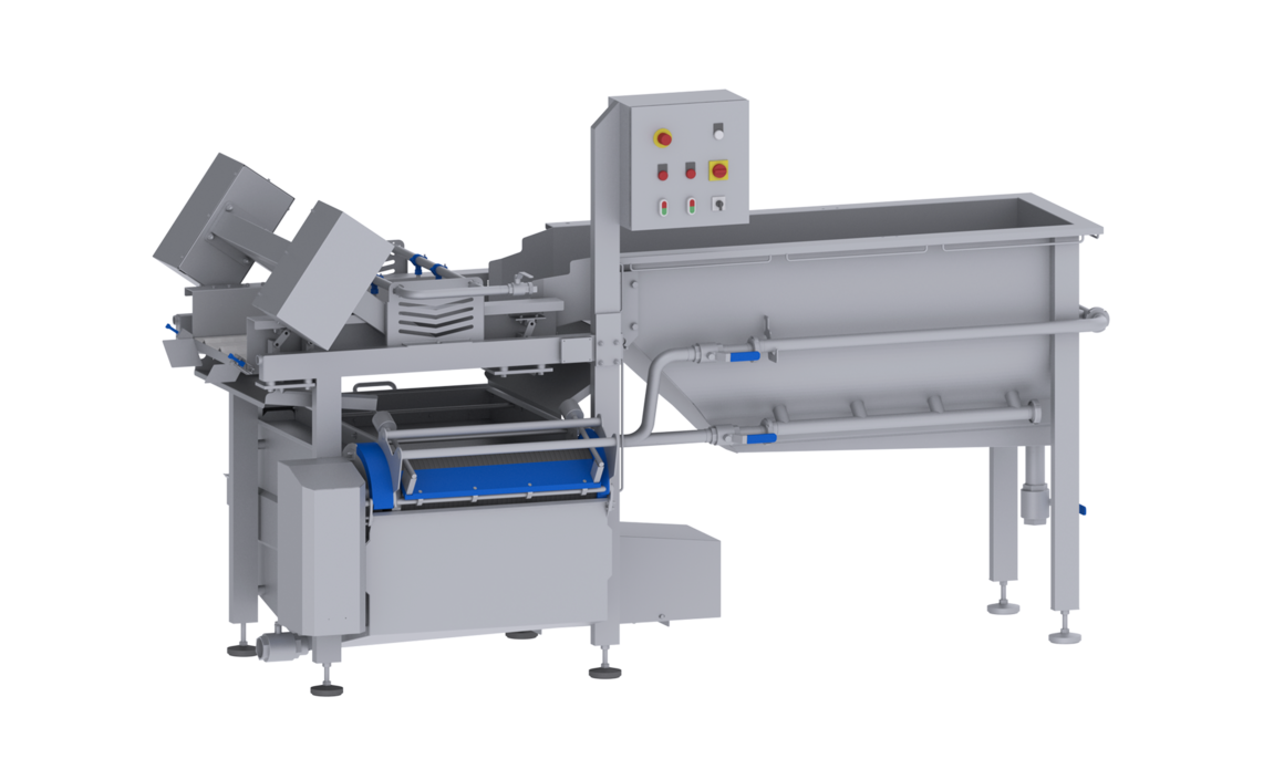 Waschmaschine GEWA 2600 PLUS von KRONEN für effektives, schonendes und sparsames Waschen von geschnittenen und ganzen Produkten (Salat, Gemüse, Kräuter, Obst u.a.) bis 600 kg/h.