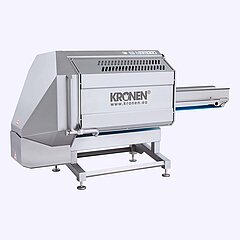 The design of the belt cutting machine GS 20 from KRONEN has been optimized in terms of hygiene and food safety.