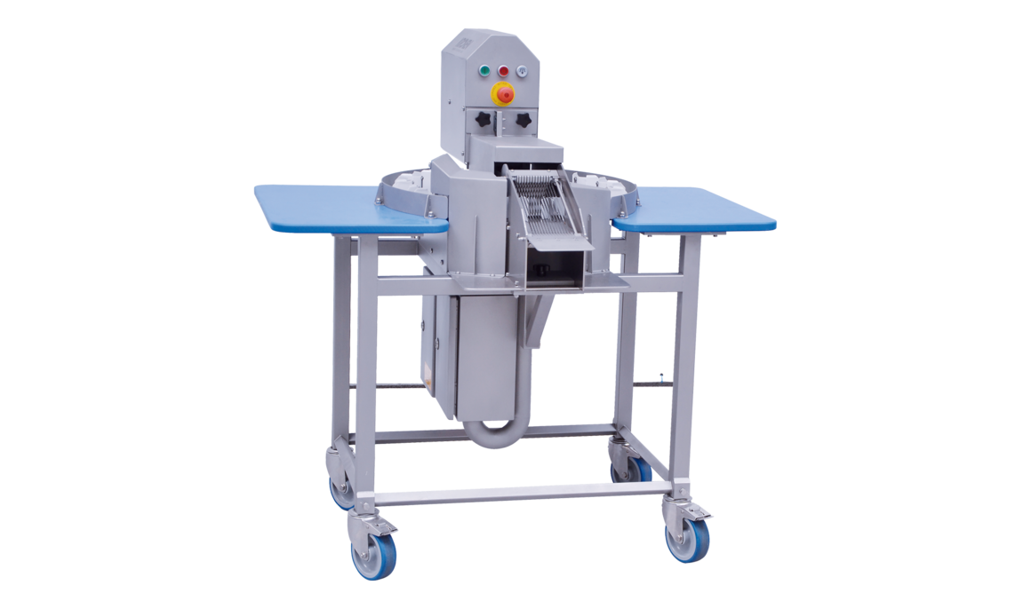 Slicer TONA-S from KRONEN for cutting fruit and vegetables into precise slices with a processing capacity of up to 1200 products per hour