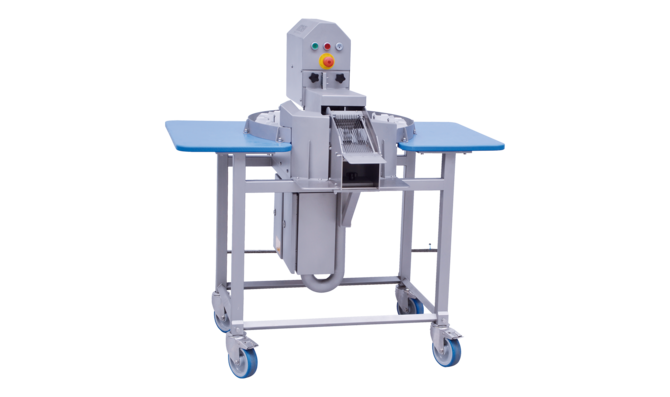 Slicer TONA-S from KRONEN for cutting fruit and vegetables into precise slices with a processing capacity of up to 1200 products per hour