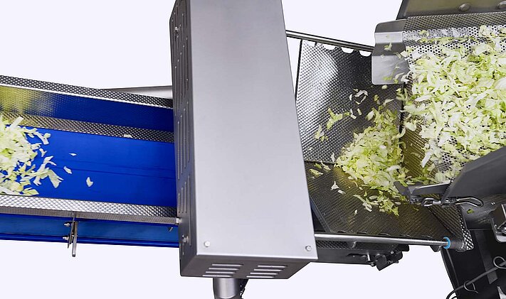 Das Zufuhrband hat eine integrierte Pufferfunktion. 