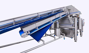 Drip belts for the water outfeed are available as options for the K850 drying system from KRONEN.