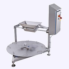 Detailansicht Drehteller des automatischen Korbkarussell KAB ohne Körbe – leicht abnehmbar für optimale Reinigung