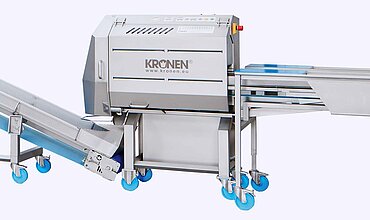 The belt cutting machine GS 10-2 from KRONEN is also available as a mobile version on four wheels.