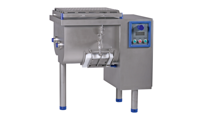 The salad and delicatessen mixing machine K120 from KRONEN is ideal for cost-saving use in smaller and medium-sized processing companies.