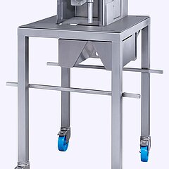 Untergestell der Apfel-Schäl- & -Schneidemaschinen AS 6 von KRONEN für die ergonomische Bedienung und einfache Reinigung