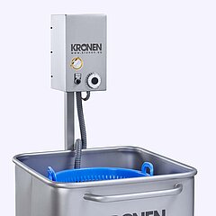 La lavadora de burbujas por lotes DS1000 móvil de KRONEN para lechugas, vegetales y frutas ofrece un uso, una limpieza y un mantenimiento sencillos
