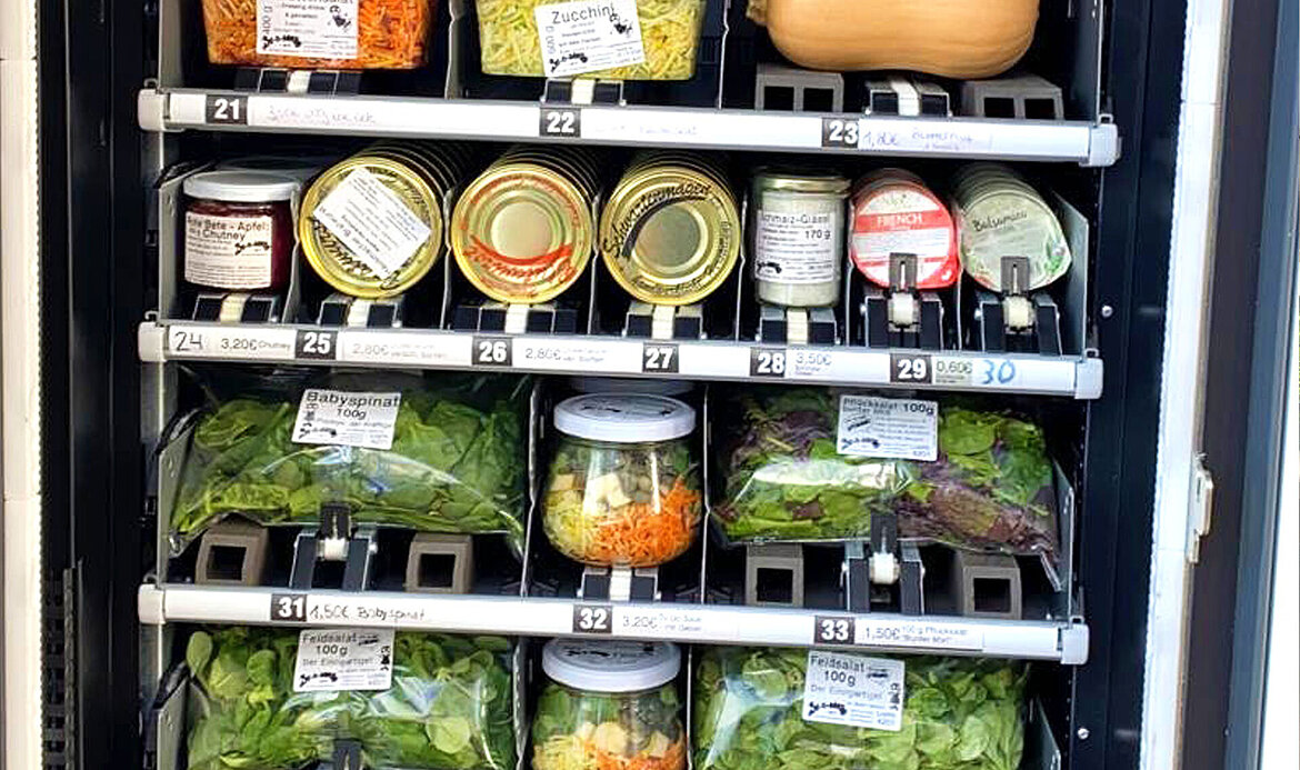 Ready-to-eat salad is sold in the vending machines.