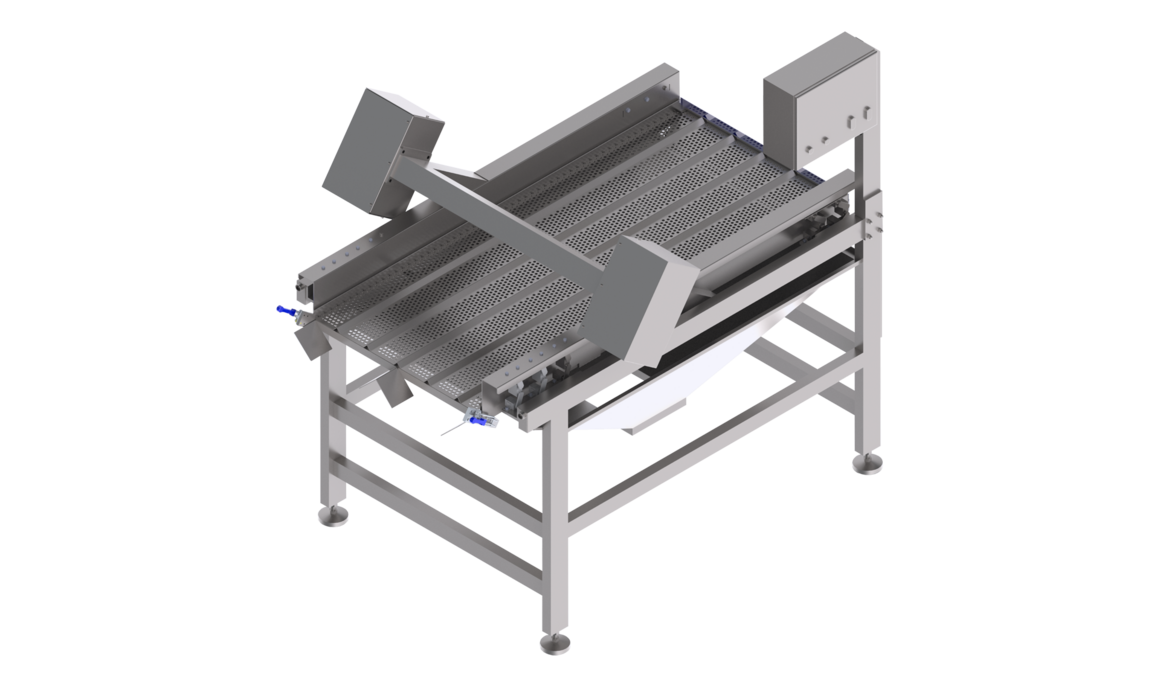 The sorting table with vibration is used for pre-sorting and pre-dewatering vegetables and other products.