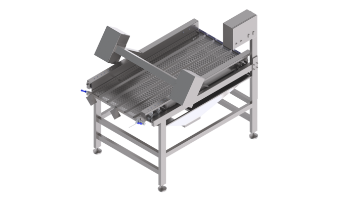 La table de tri avec vibration est conçue pour prétrier et pré-égoutter les légumes et les autres produits.