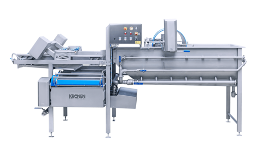 Lavadora GEWA 4000 PLUS de KRONEN para el lavado efectivo, cuidadoso y económico de productos cortados y enteros (lechuga, vegetales, hierbas, frutas, etc.) en grandes capacidades de hasta 4 t/h.