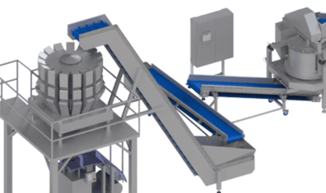 Automatische Salatverarbeitungs- und Verpackungslinie von KRONEN für bis zu 1.500 kg/h Eisberg und bis zu 2t/h Kohl und Möhren