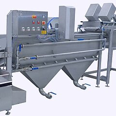 Extra-efficient washing process and product outfeed - GEWA 3850T PLUS washing machine for raisins