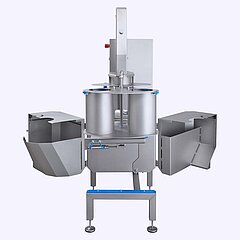The vegetable spiral cutting machine SPIRELLO 150 from KRONEN has an ideal design for safe, fast operation and maintenance as well as optimum hygiene.  v