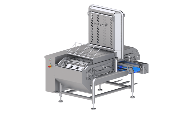 Descorazonadora y divisora de pimientos para la preparación semiautomática y económica de pimientos con una alta capacidad y calidad - Del socio de KRONEN, Hitec Food Systems