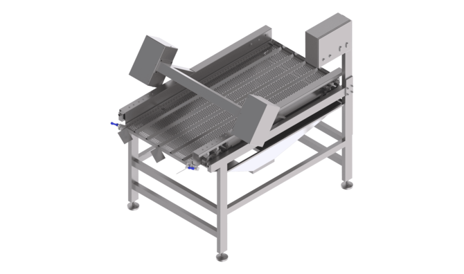 La table de tri avec vibration est conçue pour prétrier et pré-égoutter les légumes et les autres produits.