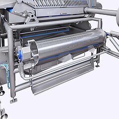El sistema de remoción partículas de desecho de la lavadora GEWA XL protege las bombas y permite un trabajo continuo, incluso en caso de productos que hacen espuma o contienen muchas partículas pequeñas