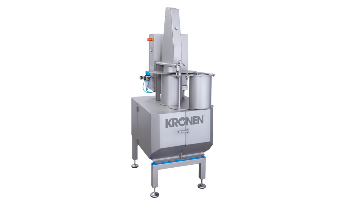 Vegetable spiral cutting machine SPIRELLO 150 from KRONEN for cutting decorative vegetable spirals or strips in top quality – vegan spaghetti made of carrots, potatoes, pumpkin, radish, zucchini , celery, palm hearts or other firm kinds of vegetable and fruit