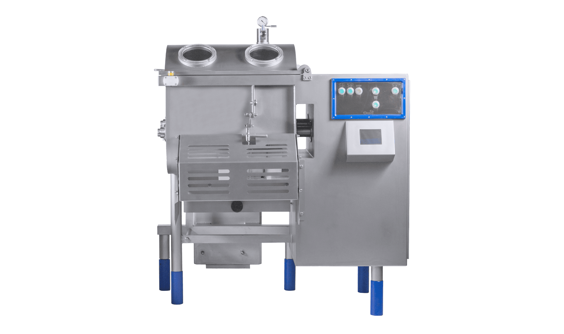 Salad and delicatessen mixing machine K230 from KRONEN for the homogeneous and gentle mixing of raw vegetables, crispy salads, herbs and delicatessen products, meat for the production of  sausage productsand hamburgers as well as ingredients for pizza making – for industrial applications