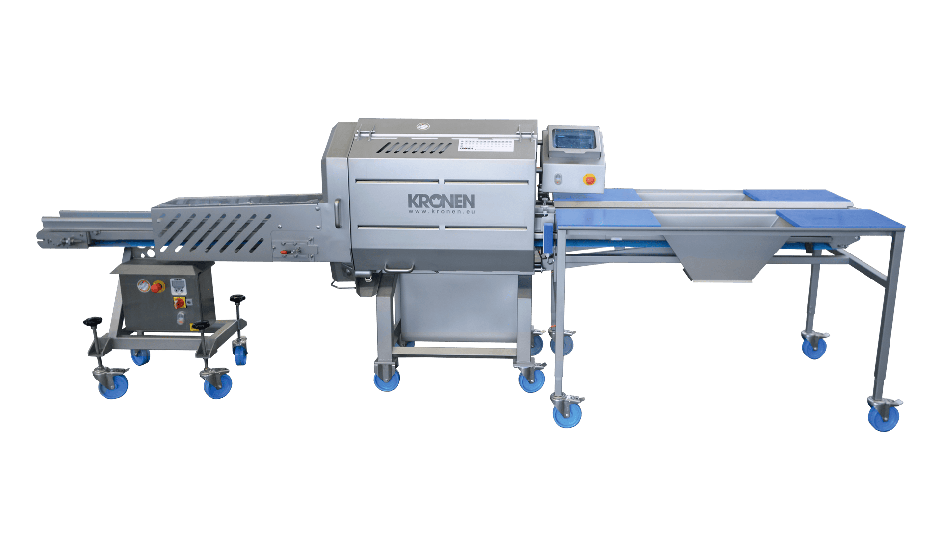 Bandschneidemaschine GS 10-2 TTS mit maximaler Abfallreduzierung durch SPS-Steuerung - für das perfekte und schonende Schneiden von Gemüse, Früchten, veganen Ersatzprodukten und Wurst