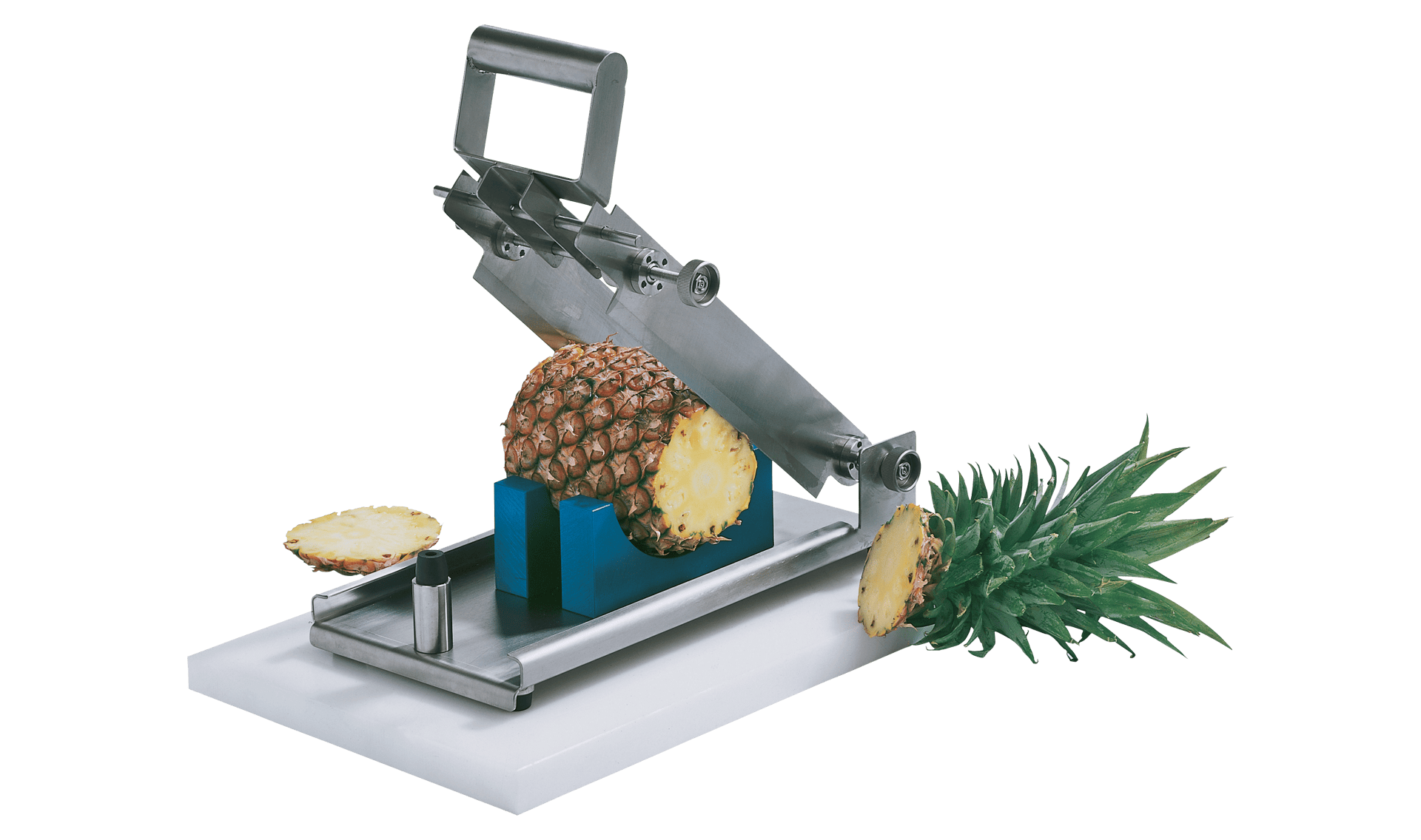 Manueller Ananas-Köpfer MAK von KRONEN zum gleichmäßigen Abschneiden von Blüte und Endstück der Ananas
