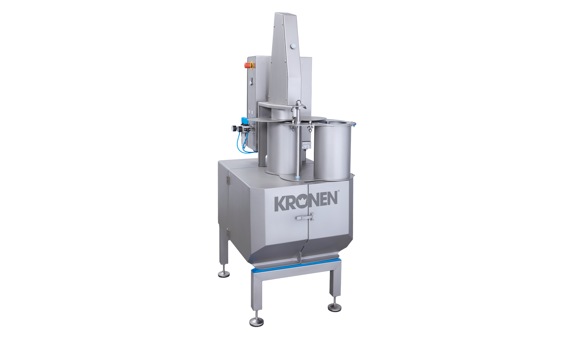 Vegetable spiral cutting machine SPIRELLO 150 from KRONEN for cutting decorative vegetable spirals or strips in top quality – vegan spaghetti made of carrots, potatoes, pumpkin, radish, zucchini , celery, palm hearts or other firm kinds of vegetable and fruit