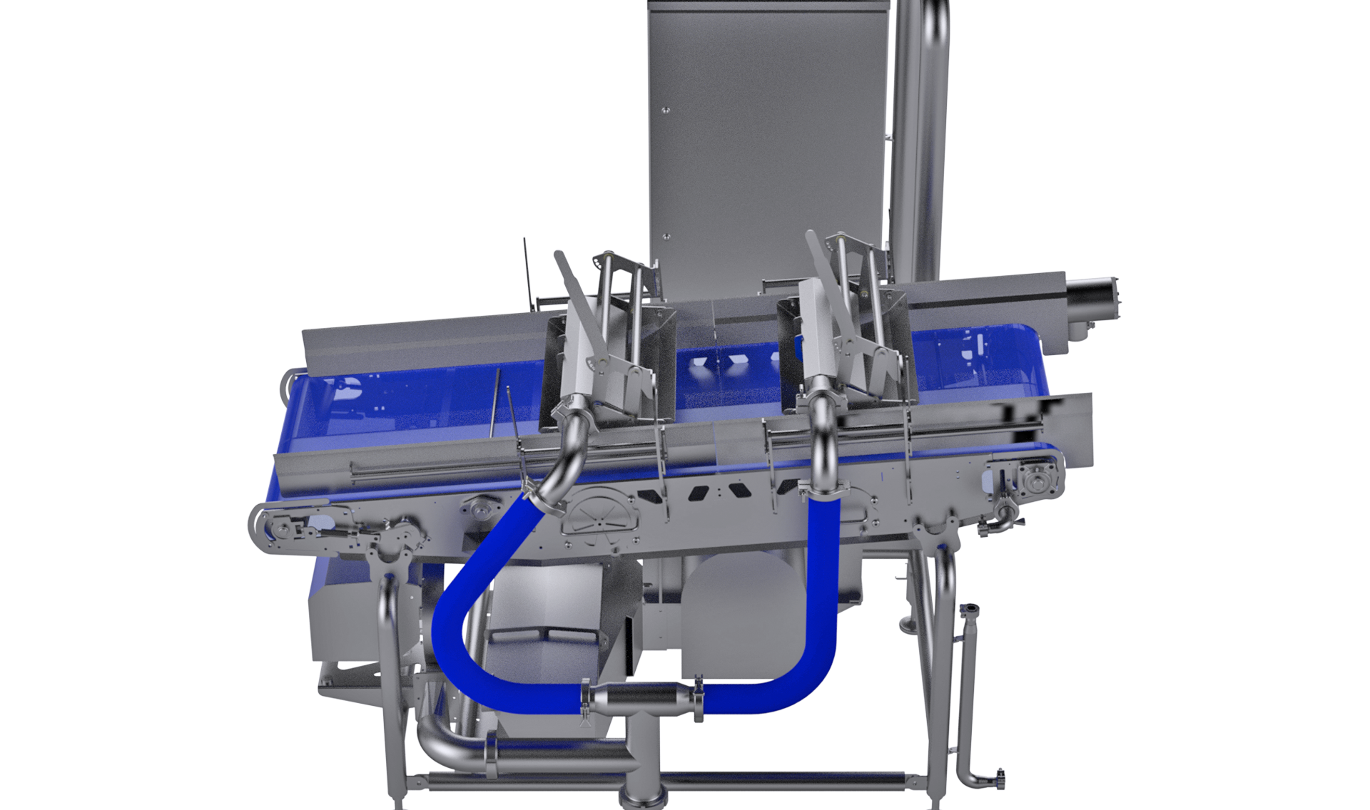 The belt dewatering system HFDS 2500/600 from KRONEN dewaters fruit and vegetables (whole and cut)
