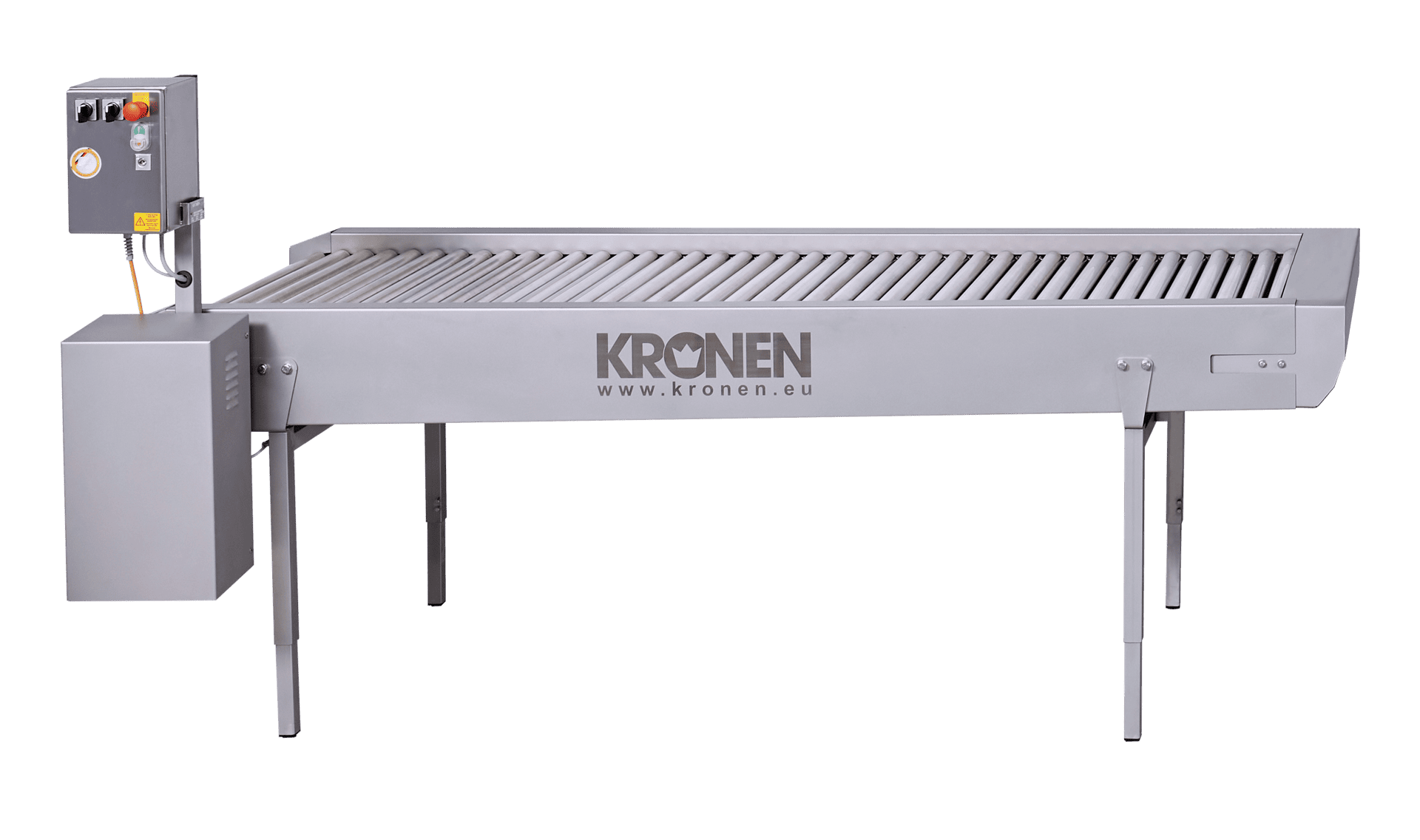 Der Rollensortiertisch ermöglicht eine effiziente optische Produktinspektion bei Rohware oder Kontrolle von Schäl- und Schnittqualität ganzer Produkte.