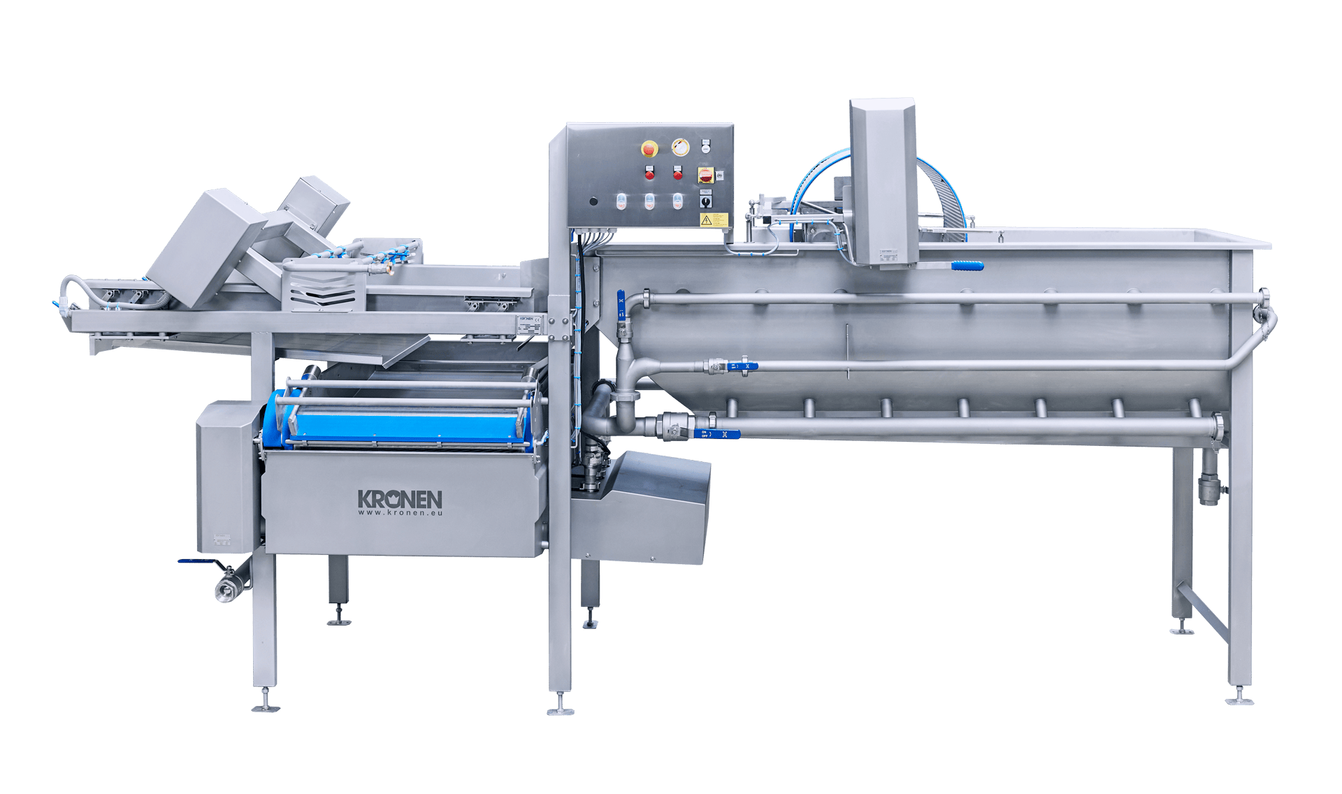 Waschmaschine GEWA 4000 PLUS von KRONEN für effektives, schonendes und sparsames Waschen von geschnittenen und ganzen Produkten (Salat, Gemüse, Kräuter, Obst u.a.) - große Kapazitäten bis 4 t/h.